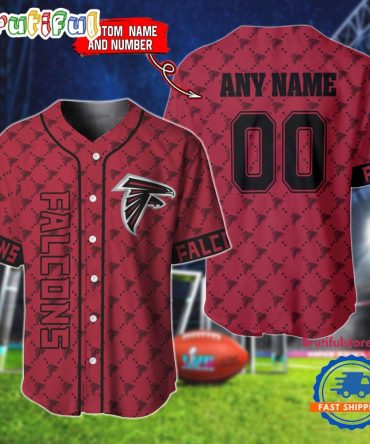 Nfl Atlanta Falcons Logo Team Hologram Pattern Design Baseball Jersey