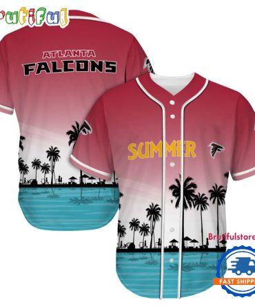 Nfl Atlanta Falcons Palm Trees Summer On The Beach Baseball Jersey