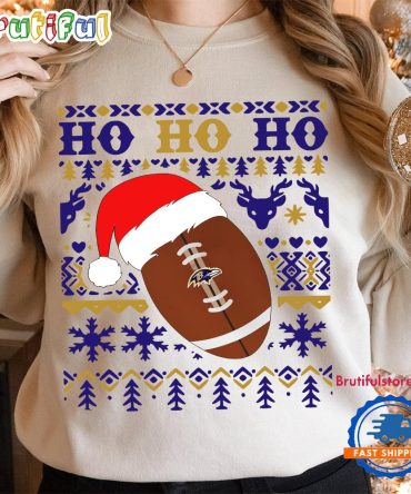 Nfl Baltimore Ravens Football Santa Claus Hohoho Christmas Pattern Sweatshirt