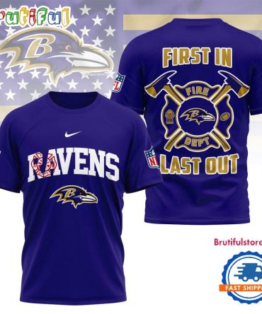 Nfl Baltimore Ravens Football Team Fire Dept Design T Shirt