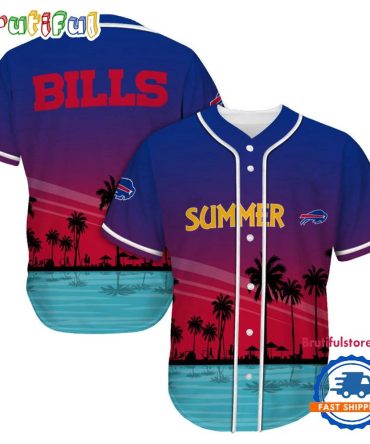 Nfl Buffalo Bills Palm Trees Summer On The Beach Baseball Jersey