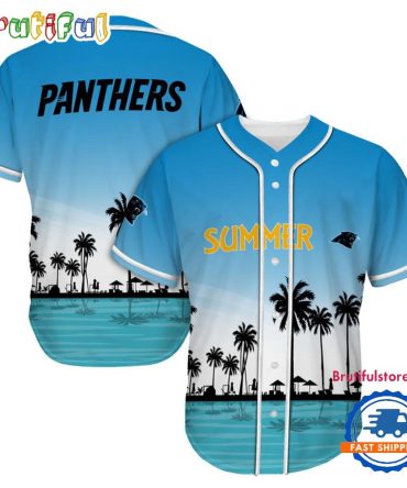 Nfl Carolina Panthers Palm Trees Summer On The Beach Baseball Jersey