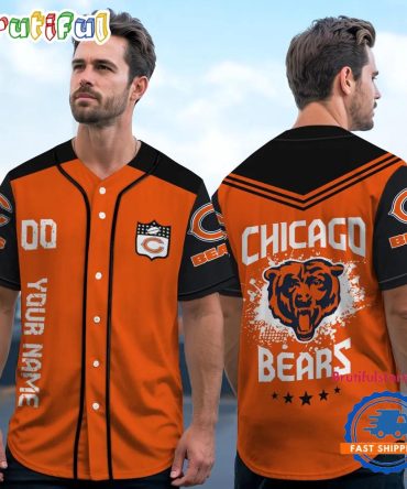 Nfl Chicago Bears Personalized Baseball Jersey