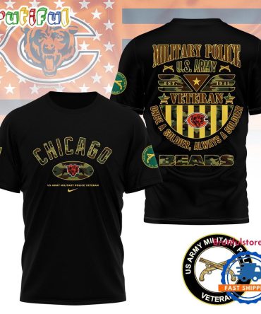 Nfl Chicago Bears Us Army Military Police Veteran 3D Shirt
