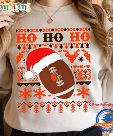 Nfl Cleveland Browns Football Santa Claus Hohoho Christmas Pattern Sweatshirt