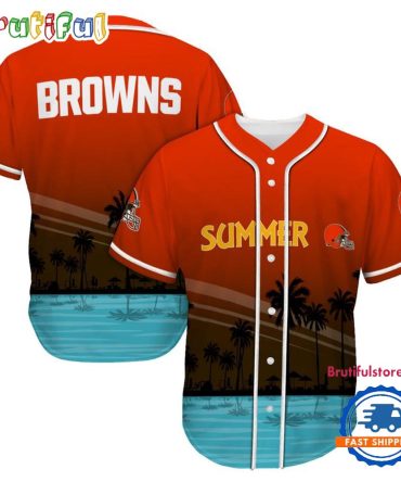 Nfl Cleveland Browns Palm Trees Summer On The Beach Baseball Jersey