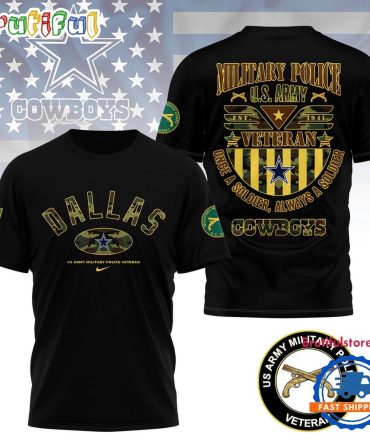 Nfl Dallas Cowboys Us Army Military Police Veteran 3D Shirt