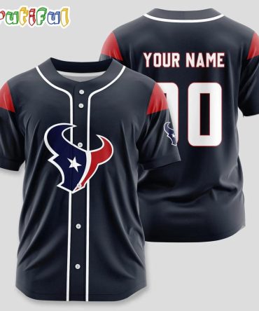 Nfl Houston Texans Team Logo Custom Baseball Jersey