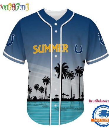 Nfl Indianapolis Colts Palm Trees Summer On The Beach Baseball Jersey