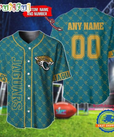 Nfl Jacksonville Jaguars Logo Team Hologram Pattern Design Baseball Jersey