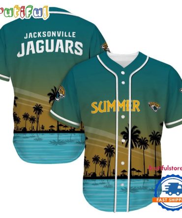 Nfl Jacksonville Jaguars Palm Trees Summer On The Beach Baseball Jersey