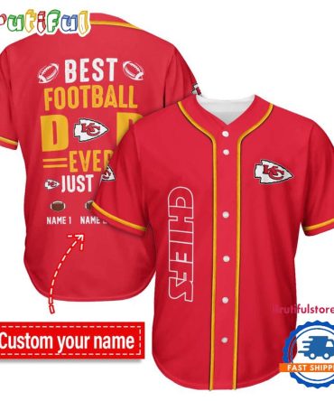 Nfl Kansas City Chiefs Best Dad Ever Baseball Jersey