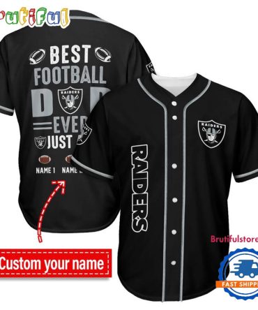 Nfl Las Vegas Raiders Best Dad Ever Baseball Jersey