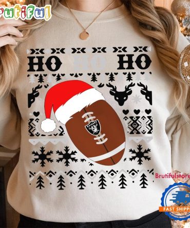 Nfl Las Vegas Raiders Football Santa Claus Hohoho Christmas Pattern Sweatshirt