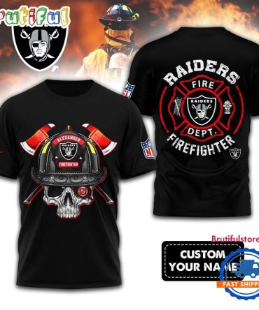 Nfl Las Vegas Raiders Football Team Fire Fighter Unisex 3D Shirt
