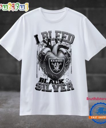 Nfl Las Vegas Raiders I Bleed Black Silver Football Sporty T Shirt