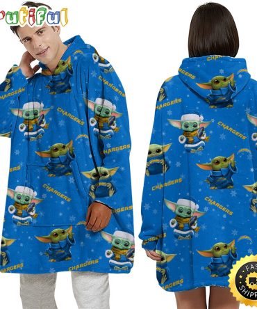 Nfl Los Angeles Chargers Blanket Hoodie Baby Yoda Unisex Hoodie