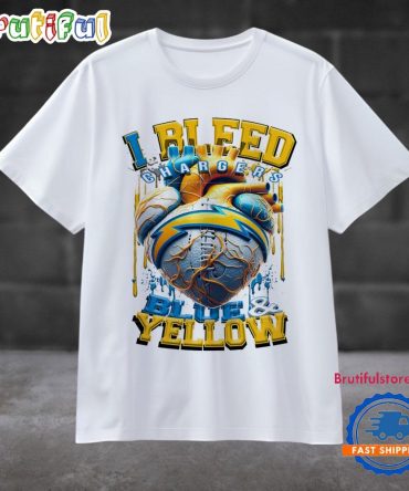 Nfl Los Angeles Chargers I Bleed Blue Yellow Football Sporty T Shirt