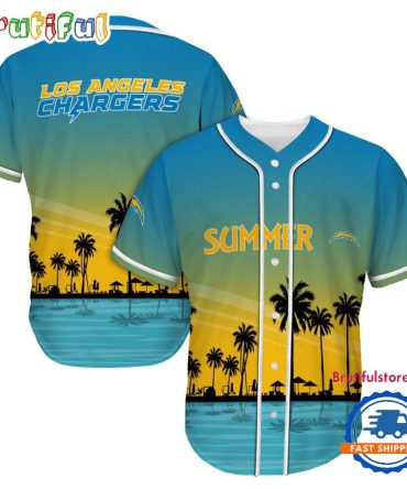 Nfl Los Angeles Chargers Palm Trees Summer On The Beach Baseball Jersey