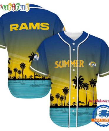 Nfl Los Angeles Rams Palm Trees Summer On The Beach Baseball Jersey