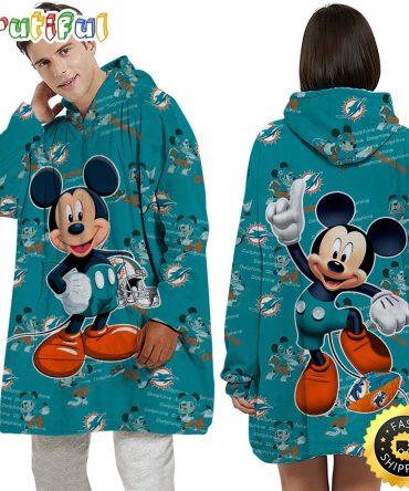 Nfl Miami Dolphins Blanket Hoodie Mickey Mouse Lover Unisex Hoodie
