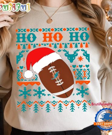 Nfl Miami Dolphins Football Santa Claus Hohoho Christmas Pattern Sweatshirt