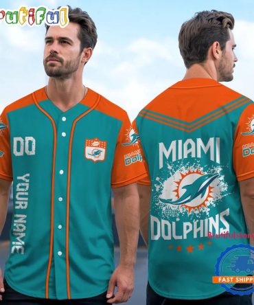 Nfl Miami Dolphins Personalized Baseball Jersey