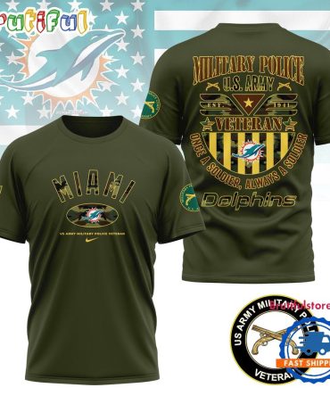 Nfl Miami Dolphins Us Army Military Police Veteran All Over Print Shirt