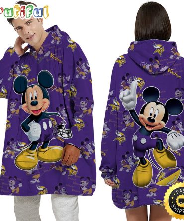 Nfl Minnesota Vikings Blanket Hoodie Mickey Mouse Lover Unisex Hoodie