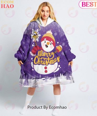Nfl Minnesota Vikings Christmas Oversize Hoodie Sweatshirt Comfy Pullover Blanket