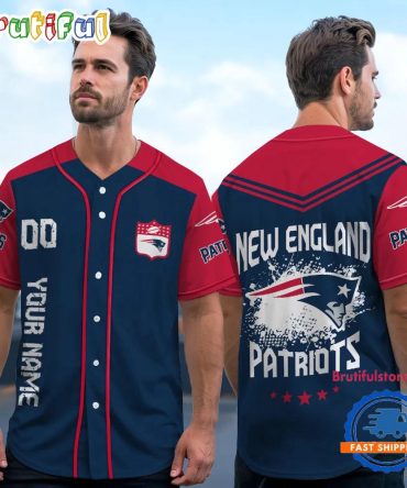 Nfl New England Patriots Personalized Baseball Jersey