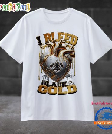Nfl New Orleans Saints I Bleed Black Gold Football Sporty T Shirt