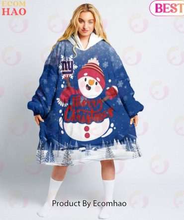 Nfl New York Giants Christmas Oversize Hoodie Sweatshirt Comfy Pullover Blanket
