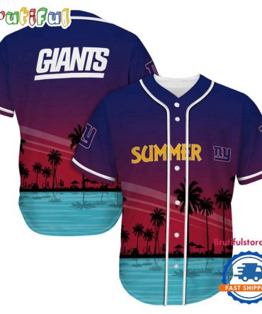 Nfl New York Giants Palm Trees Summer On The Beach Baseball Jersey
