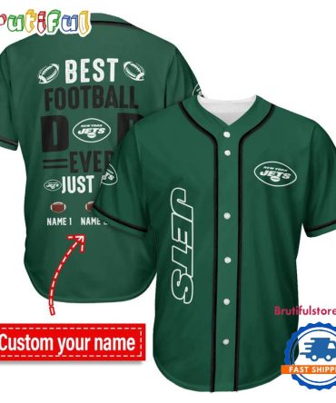 Nfl New York Jets Best Dad Ever Baseball Jersey
