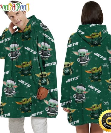 Nfl New York Jets Blanket Hoodie Baby Yoda Unisex Hoodie