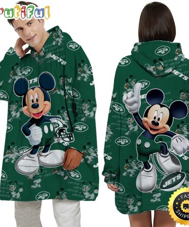 Nfl New York Jets Blanket Hoodie Mickey Mouse Lover Unisex Hoodie