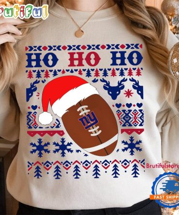 Nfl New York Giants Football Santa Claus Hohoho Christmas Pattern Sweatshirt