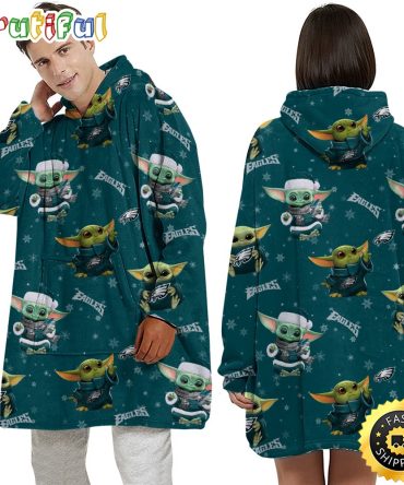 Nfl Philadelphia Eagles Blanket Hoodie Baby Yoda Unisex Hoodie
