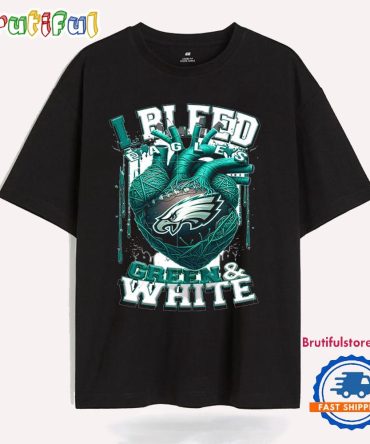 Nfl Philadelphia Eagles I Bleed Green White Football Sporty T Shirt