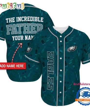 Nfl Philadelphia Eagles The Increadible Father Baseball Jersey