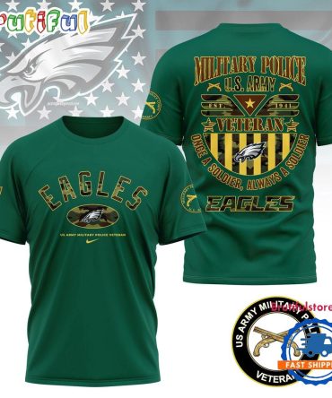 Nfl Philadelphia Eagles Us Army Military Police Veteran 3D Shirt