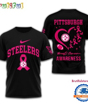 Nfl Pittsburgh Steelers Football 2025 New Design Breast Cancer Awareness 3D Shirt
