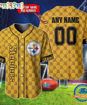 Nfl Pittsburgh Steelers Logo Team Hologram Pattern Design Baseball Jersey