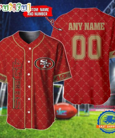 Nfl San Francisco 49Ers Logo Team Hologram Pattern Design Baseball Jersey