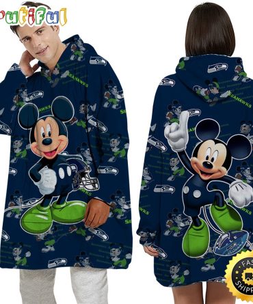 Nfl Seattle Seahawks Blanket Hoodie Mickey Mouse Lover Unisex Hoodie