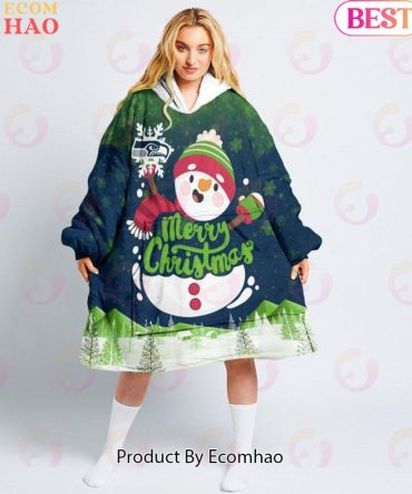 Nfl Seattle Seahawks Christmas Oversize Hoodie Sweatshirt Comfy Pullover Blanket
