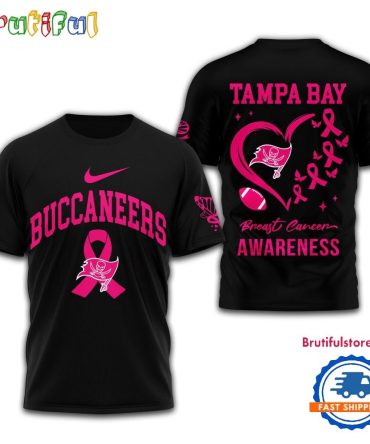 Nfl Tampa Bay Buccaneers Football 2025 New Design Breast Cancer Awareness 3D Shirt