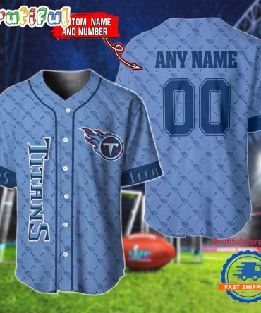 Nfl Tennessee Titans Logo Team Hologram Pattern Design Baseball Jersey