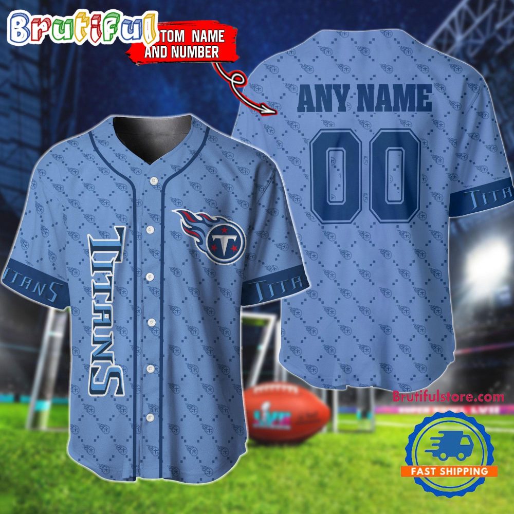 Nfl Tennessee Titans Logo Team Hologram Pattern Design Baseball Jersey